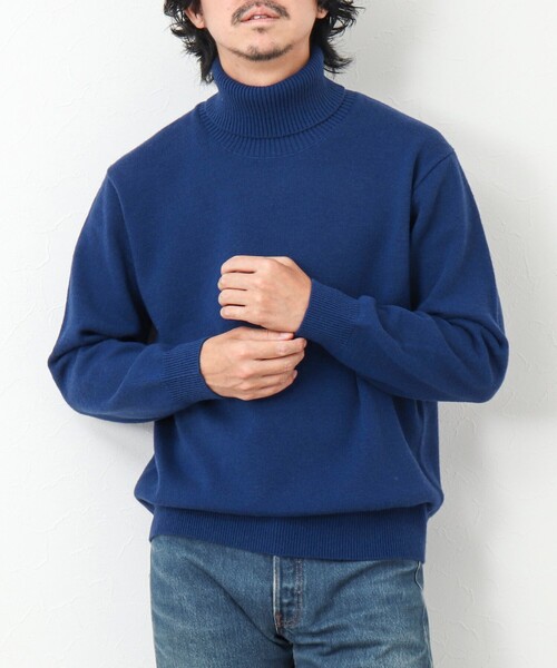 NOLLEY'S goodman（ノーリーズグッドマン）の「《ビジカジ対応》ラムウール タートルネックニット（ニット/セーター・メンズ・ネイビー/ロイヤルブルー/グレイッシュベージュ/ホワイト・L/M/S）」の14枚目の写真