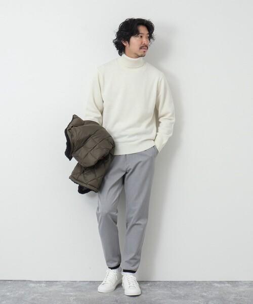 NOLLEY'S goodman（ノーリーズグッドマン）の「《ビジカジ対応》ラムウール タートルネックニット（ニット/セーター・メンズ・ネイビー/ロイヤルブルー/グレイッシュベージュ/ホワイト・L/M/S）」の22枚目の写真