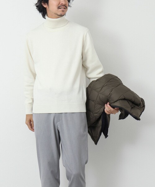 NOLLEY'S goodman（ノーリーズグッドマン）の「《ビジカジ対応》ラムウール タートルネックニット（ニット/セーター・メンズ・ネイビー/ロイヤルブルー/グレイッシュベージュ/ホワイト・L/M/S）」の19枚目の写真