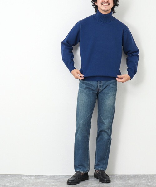 NOLLEY'S goodman（ノーリーズグッドマン）の「《ビジカジ対応》ラムウール タートルネックニット（ニット/セーター・メンズ・ネイビー/ロイヤルブルー/グレイッシュベージュ/ホワイト・L/M/S）」の15枚目の写真