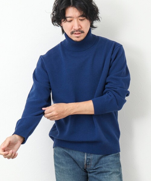NOLLEY'S goodman（ノーリーズグッドマン）の「《ビジカジ対応》ラムウール タートルネックニット（ニット/セーター・メンズ・ネイビー/ロイヤルブルー/グレイッシュベージュ/ホワイト・L/M/S）」の2枚目の写真
