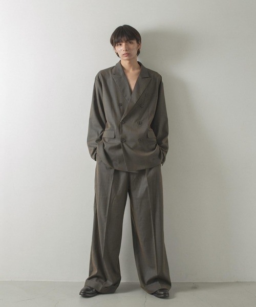 double breasted chambray tailored jacket / ダブルブレスト