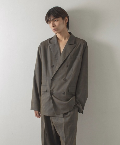 double breasted chambray tailored jacket / ダブルブレスト