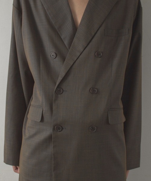 double breasted chambray tailored jacket / ダブルブレスト