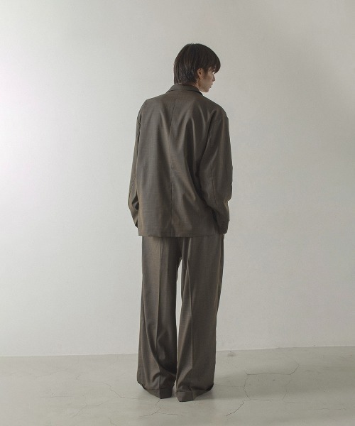 double breasted chambray tailored jacket / ダブルブレスト