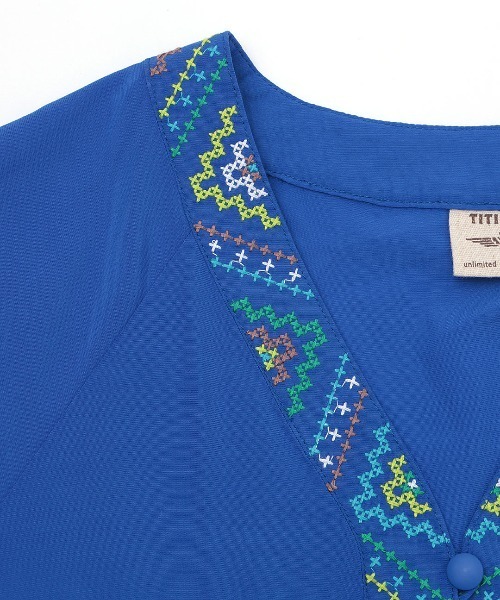 チチカカ（チチカカ）の「キカ刺繍チュニックワンピース（ワンピース・レディース・ライトグレー/ブラック/ブルー・FREE）」の19枚目の写真