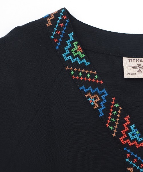 チチカカ（チチカカ）の「キカ刺繍チュニックワンピース（ワンピース・レディース・ライトグレー/ブラック/ブルー・FREE）」の20枚目の写真