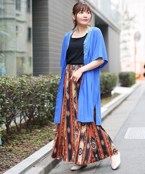 チチカカ（チチカカ）の「キカ刺繍チュニックワンピース（ワンピース・レディース・ライトグレー/ブラック/ブルー・FREE）」の7枚目の写真