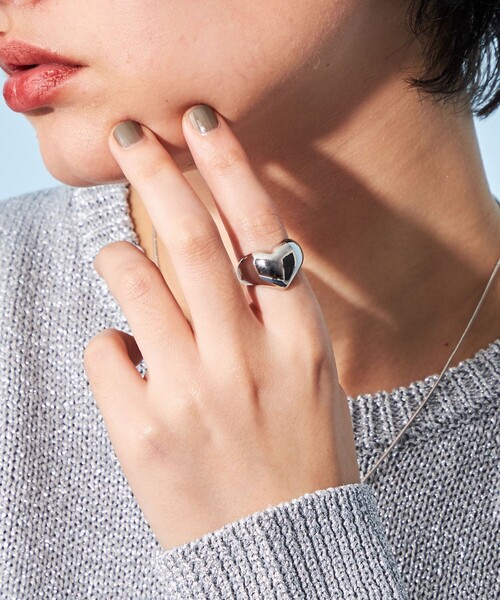 CITEN（シテン）の「＜CITEN＞ハート モチーフ リング（リング・レディース・ゴールド/シルバー・FREE）」の2枚目の写真