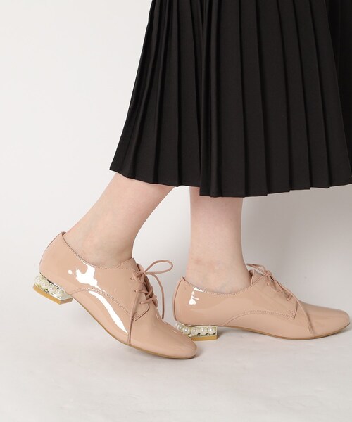 ESPERANZA（エスペランサ）の「フェイクパールヒールレースアップシューズ 24SS（ドレスシューズ・レディース・チョコ/ブラック系1・M/L/S/LL）」の5枚目の写真