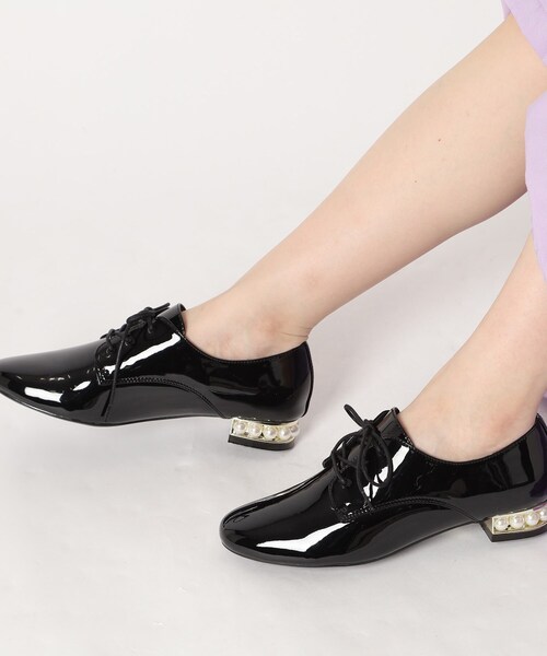 ESPERANZA（エスペランサ）の「フェイクパールヒールレースアップシューズ 24SS（ドレスシューズ・レディース・チョコ/ブラック系1・M/L/S/LL）」の17枚目の写真