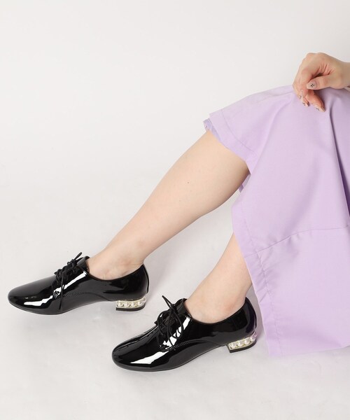 ESPERANZA（エスペランサ）の「フェイクパールヒールレースアップシューズ 24SS（ドレスシューズ・レディース・チョコ/ブラック系1・M/L/S/LL）」の19枚目の写真