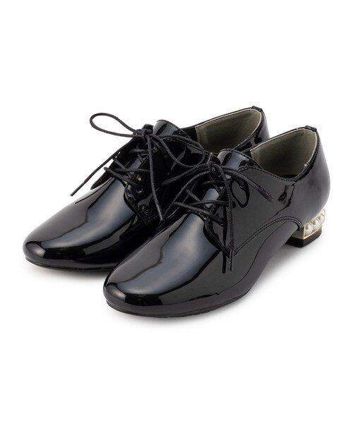 ESPERANZA（エスペランサ）の「フェイクパールヒールレースアップシューズ 24SS（ドレスシューズ・レディース・チョコ/ブラック系1・M/L/S/LL）」の3枚目の写真