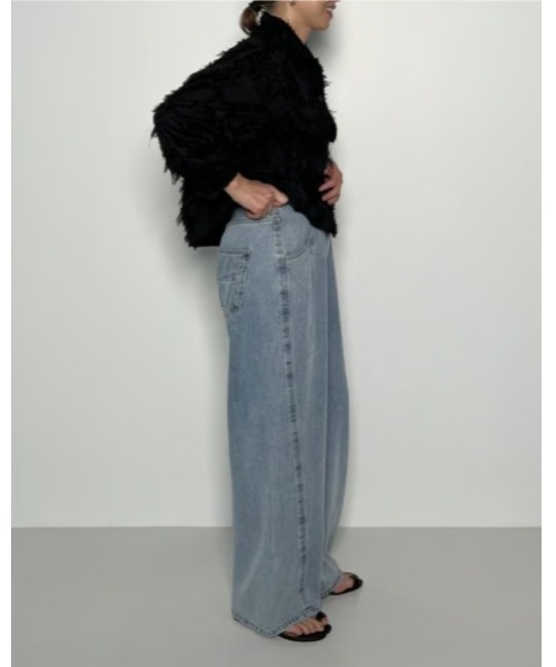 CHIGNON(シニヨン)の「【セットアップ】CHIGNON ラップジャストパンツ(デニムパンツ・レディース・ブルー/オフホワイト・FREE)」の8枚目の写真