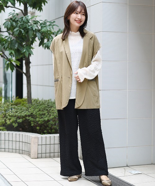 チチカカ（チチカカ）の「ヴィンテージテーラーカラーベスト（ベスト・レディース・ブルー/モカ・FREE）」の3枚目の写真