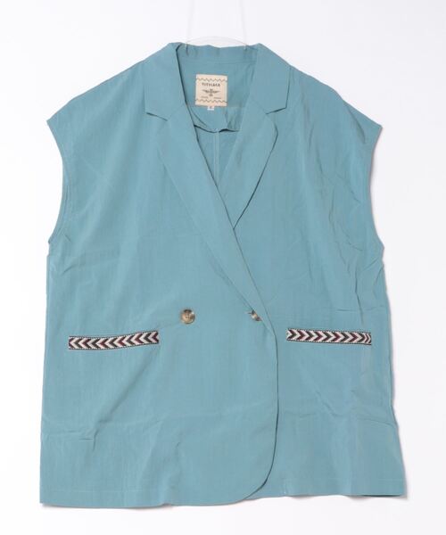 チチカカ（チチカカ）の「ヴィンテージテーラーカラーベスト（ベスト・レディース・ブルー/モカ・FREE）」の11枚目の写真