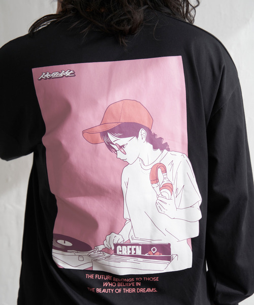 VENCEEXCHANGE(ヴァンスエクスチェンジ)の「ガールズフォトプリントロンTシャツ(Tシャツ/カットソー・メンズ・ホワイト/ブラック/グリーン/ダークグレー/ブルー系/オフホワイト・M/L)」の7枚目の写真