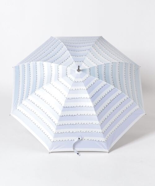 BEARDSLEY（ビアズリー）の「晴雨兼用傘（ボーダー）（長傘・レディース・スカイブルー・FREE）」の7枚目の写真