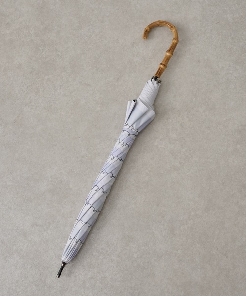 BEARDSLEY（ビアズリー）の「晴雨兼用傘（ボーダー）（長傘・レディース・スカイブルー・FREE）」の2枚目の写真