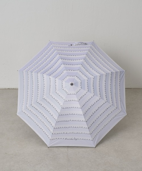BEARDSLEY（ビアズリー）の「晴雨兼用傘（ボーダー）（長傘・レディース・スカイブルー・FREE）」の3枚目の写真