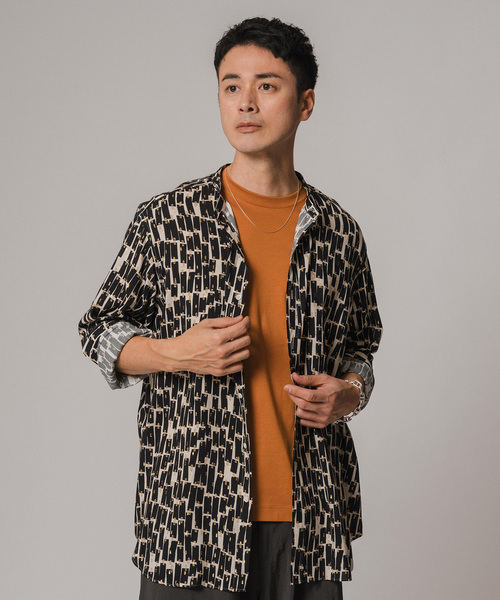 EDIFICE（エディフィス）の「インドパターン スタンドカラーシャツ（シャツ/ブラウス・メンズ・ブラック/ホワイト/ベージュ・SMALL/MEDIUM/LARGE）」の20枚目の写真