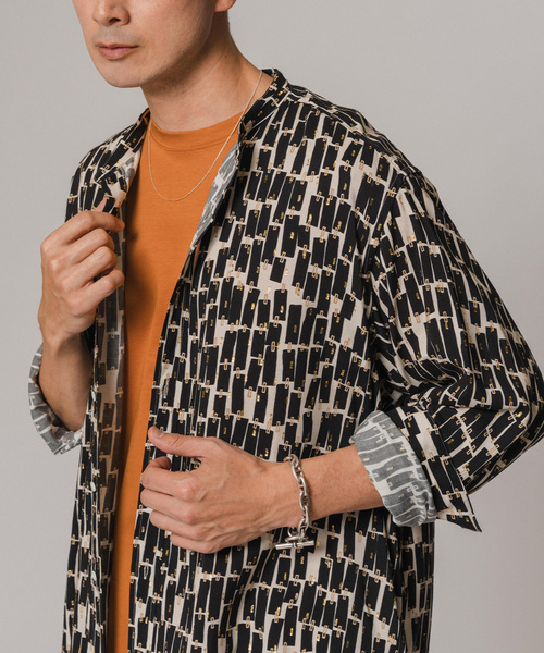 EDIFICE（エディフィス）の「インドパターン スタンドカラーシャツ（シャツ/ブラウス・メンズ・ブラック/ホワイト/ベージュ・SMALL/MEDIUM/LARGE）」の17枚目の写真