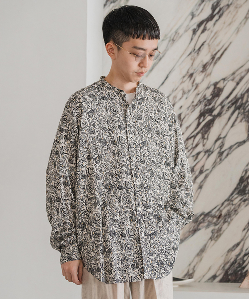 EDIFICE（エディフィス）の「インドパターン スタンドカラーシャツ（シャツ/ブラウス・メンズ・ブラック/ホワイト/ベージュ・SMALL/MEDIUM/LARGE）」の12枚目の写真