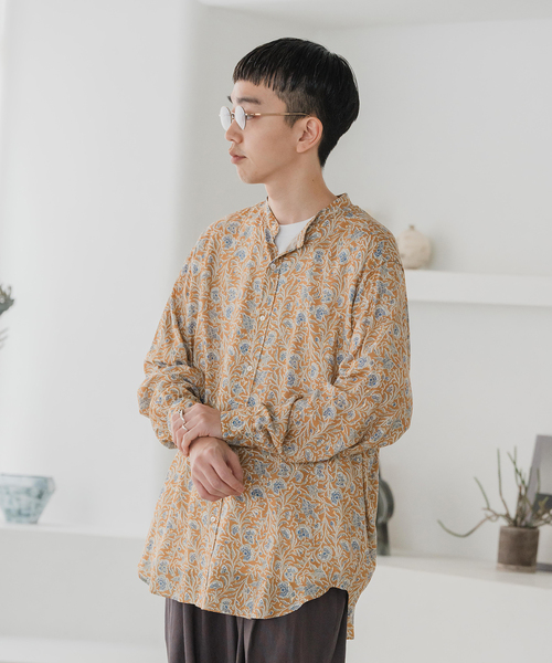 EDIFICE（エディフィス）の「インドパターン スタンドカラーシャツ（シャツ/ブラウス・メンズ・ブラック/ホワイト/ベージュ・SMALL/MEDIUM/LARGE）」の21枚目の写真