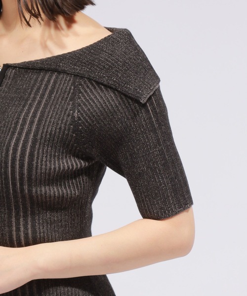 PAGEBOY（ページボーイ）の「ダブルZIPリブオフショル（ニット/セーター・レディース・ライム/オフホワイト/ブラック・FREE）」の18枚目の写真