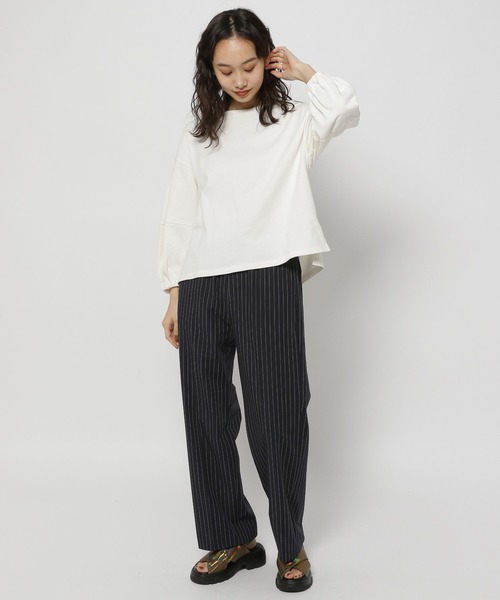 niko and...(ニコアンド)の「ケアイージーランタンボリュプルオーバー(Tシャツ/カットソー・レディース・オフホワイト/ブルー/ブラック/ピンク/グリーン・MEDIUM/LARGE)」の13枚目の写真