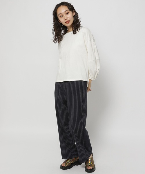 niko and...(ニコアンド)の「ケアイージーランタンボリュプルオーバー(Tシャツ/カットソー・レディース・オフホワイト/ブルー/ブラック/ピンク/グリーン・MEDIUM/LARGE)」の14枚目の写真