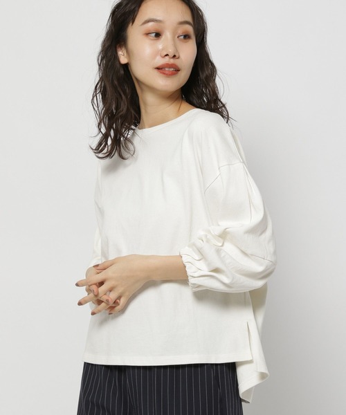 niko and...(ニコアンド)の「ケアイージーランタンボリュプルオーバー(Tシャツ/カットソー・レディース・オフホワイト/ブルー/ブラック/ピンク/グリーン・MEDIUM/LARGE)」の15枚目の写真