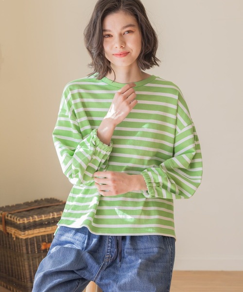 niko and...(ニコアンド)の「ケアイージーランタンボリュプルオーバー(Tシャツ/カットソー・レディース・オフホワイト/ブルー/ブラック/ピンク/グリーン・MEDIUM/LARGE)」の8枚目の写真