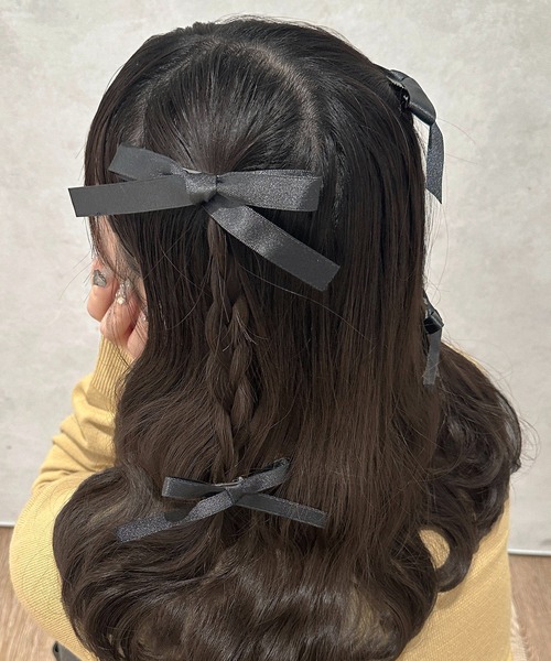 apres jour clair×ARIAZ】ヘアリボンクリップ4SET（バレッタ