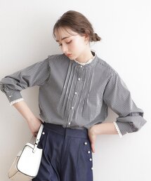 couture brooch | 【選べるストライプorギンガムチェック】先染めピンタックシャツ(シャツ/ブラウス)