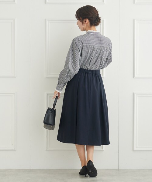 couture brooch（クチュールブローチ）の「◆【選べるストライプorギンガムチェック】先染めピンタックシャツ（シャツ/ブラウス・レディース・ブラック系1/ブルー系2・42/40/38）」の6枚目の写真