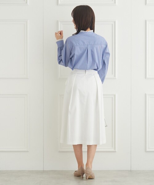 couture brooch（クチュールブローチ）の「◆【選べるストライプorギンガムチェック】先染めピンタックシャツ（シャツ/ブラウス・レディース・ブラック系1/ブルー系2・42/40/38）」の22枚目の写真