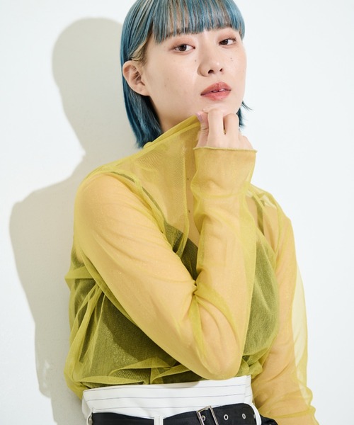 MERLOT（メルロー）の「アソートシアートップス（Tシャツ/カットソー・レディース・グレー/レッド/ホワイト/イエロー・FREE）」の4枚目の写真