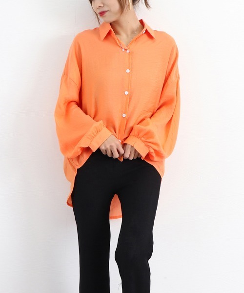Miniministore(ミニミニストア)の「シアーシャツ 薄手シースルー羽織り 韓国(シャツ/ブラウス・レディース・ライトベージュ/ブルーグリーン/イエロー/オレンジ/ラベンダー/ホワイト/ピンク/グリーン・FREE)」の8枚目の写真