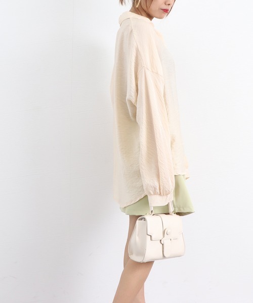 Miniministore(ミニミニストア)の「シアーシャツ 薄手シースルー羽織り 韓国(シャツ/ブラウス・レディース・ライトベージュ/ブルーグリーン/イエロー/オレンジ/ラベンダー/ホワイト/ピンク/グリーン・FREE)」の19枚目の写真