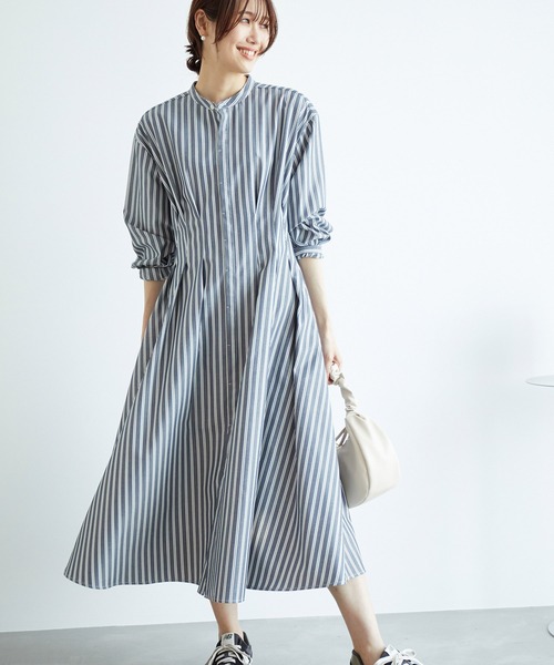 ROPE' PICNIC（ロペピクニック）の「ウエストタックワンピース（ワンピース・レディース・ネイビー/ベージュ系その他/グリーン系その他3/ブルー系その他・38）」の4枚目の写真