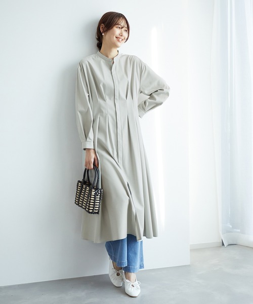 ROPE' PICNIC（ロペピクニック）の「ウエストタックワンピース（ワンピース・レディース・ネイビー/ベージュ系その他/グリーン系その他3/ブルー系その他・38）」の9枚目の写真