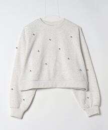裏毛パール付きプルオーバー