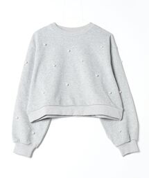 裏毛パール付きプルオーバー