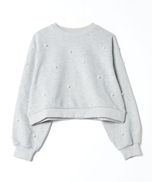 Per sist ence(パーシエンス)の「裏毛パール付きプルオーバー(スウェット・レディース・ブラック/オフホワイト/グレー/オートミール・FREE)」の1枚目の写真