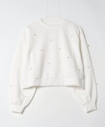 裏毛パール付きプルオーバー