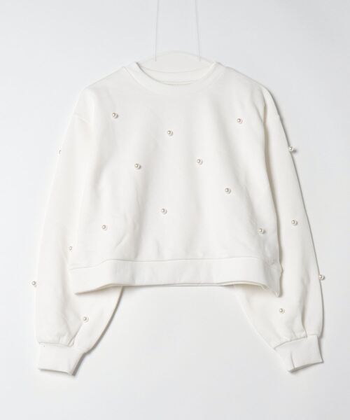 Per sist ence(パーシエンス)の「裏毛パール付きプルオーバー(スウェット・レディース・ブラック/オフホワイト/グレー/オートミール・FREE)」の2枚目の写真