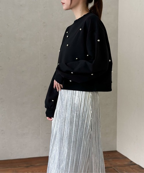 Per sist ence(パーシエンス)の「裏毛パール付きプルオーバー(スウェット・レディース・ブラック/オフホワイト/グレー/オートミール・FREE)」の8枚目の写真