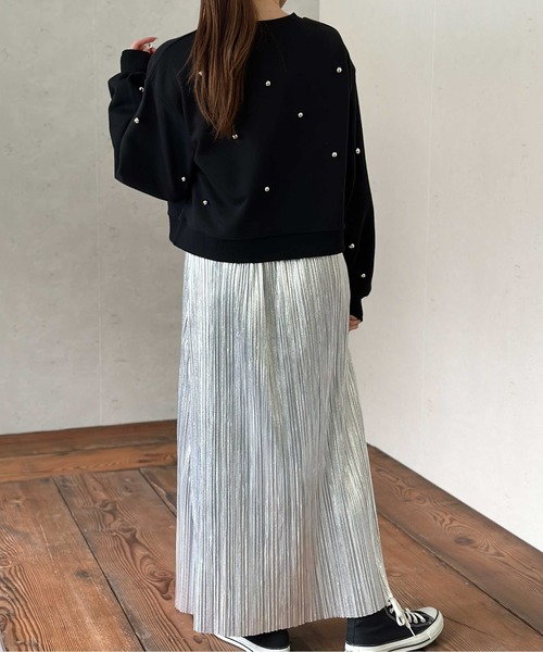 Per sist ence(パーシエンス)の「裏毛パール付きプルオーバー(スウェット・レディース・ブラック/オフホワイト/グレー/オートミール・FREE)」の11枚目の写真