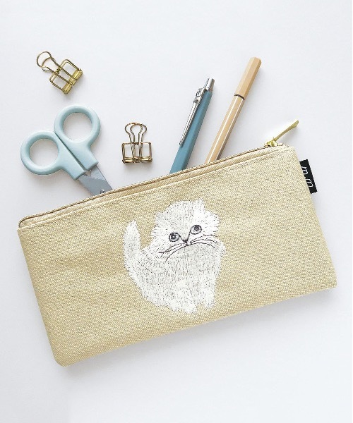 COMMON WARE（コモンウェアー）の「EC:松尾みゆき　お花刺繍付きペンケース（ペン類・レディース・ネイビー/ベージュ/ベビーピンク/ライトイエロー・FREE）」の2枚目の写真